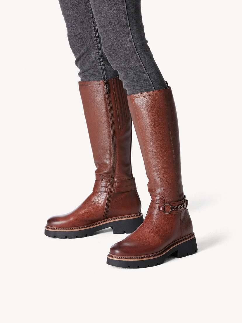 Leren Laarzen - bruin, cognac, hi-res