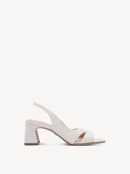 Heeled sandal, WHITE LEATHER, hi-res