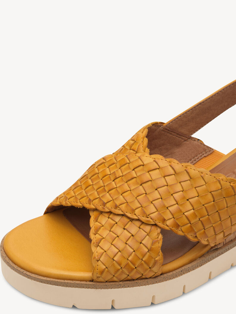 Ledersandalette - gelb, YELLOW, hi-res
