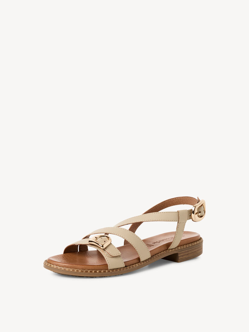 Leren Sandaal - beige, 418, hi-res