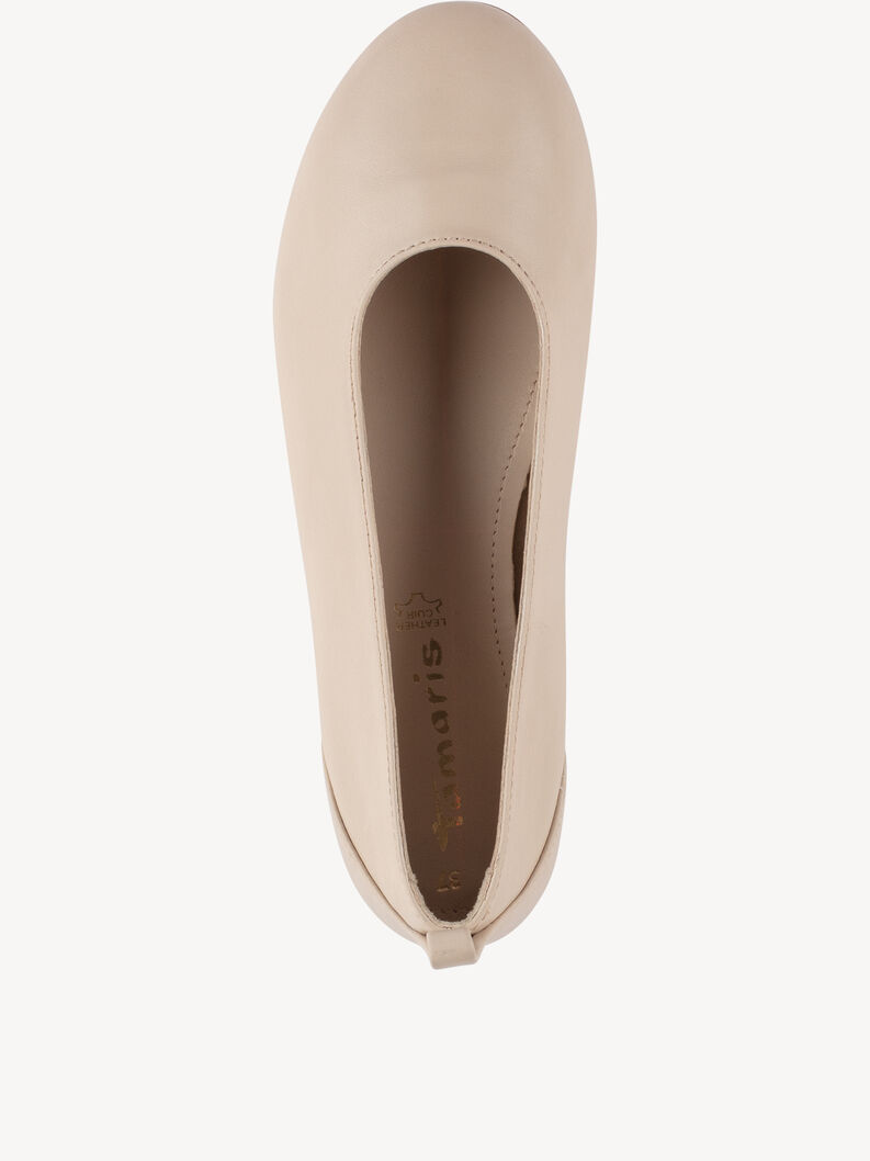Lederballerina - beige, IVORY, hi-res