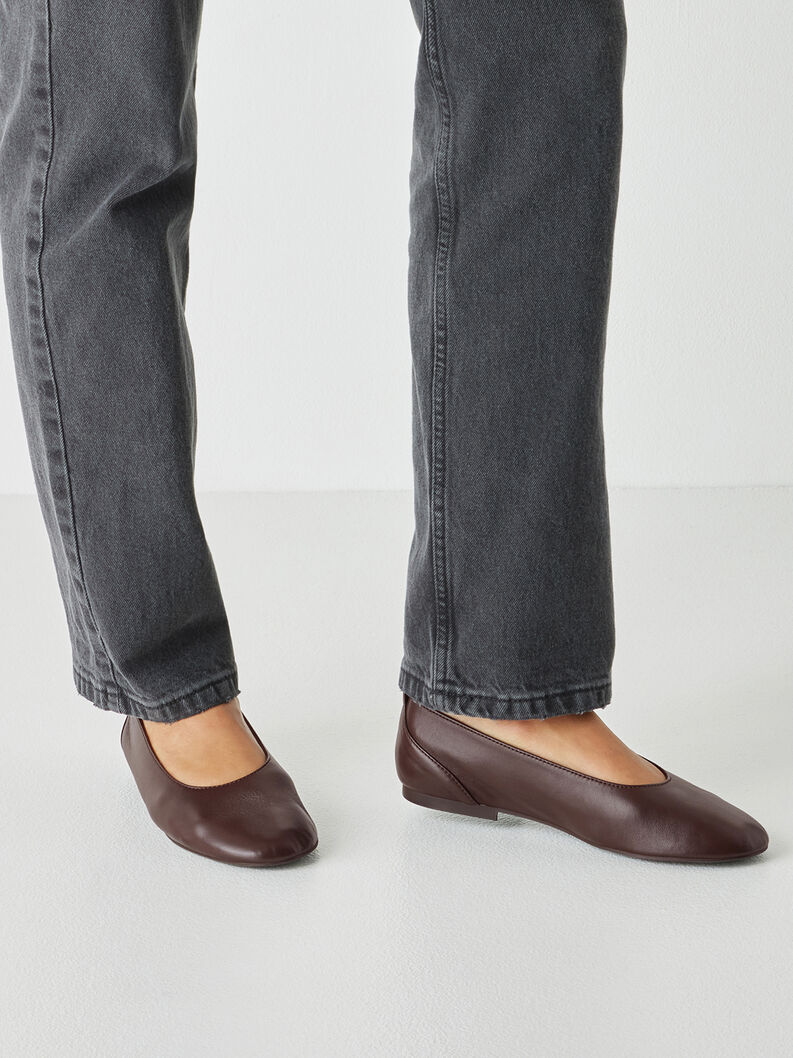 Leather Ballerina - brown, 304, hi-res