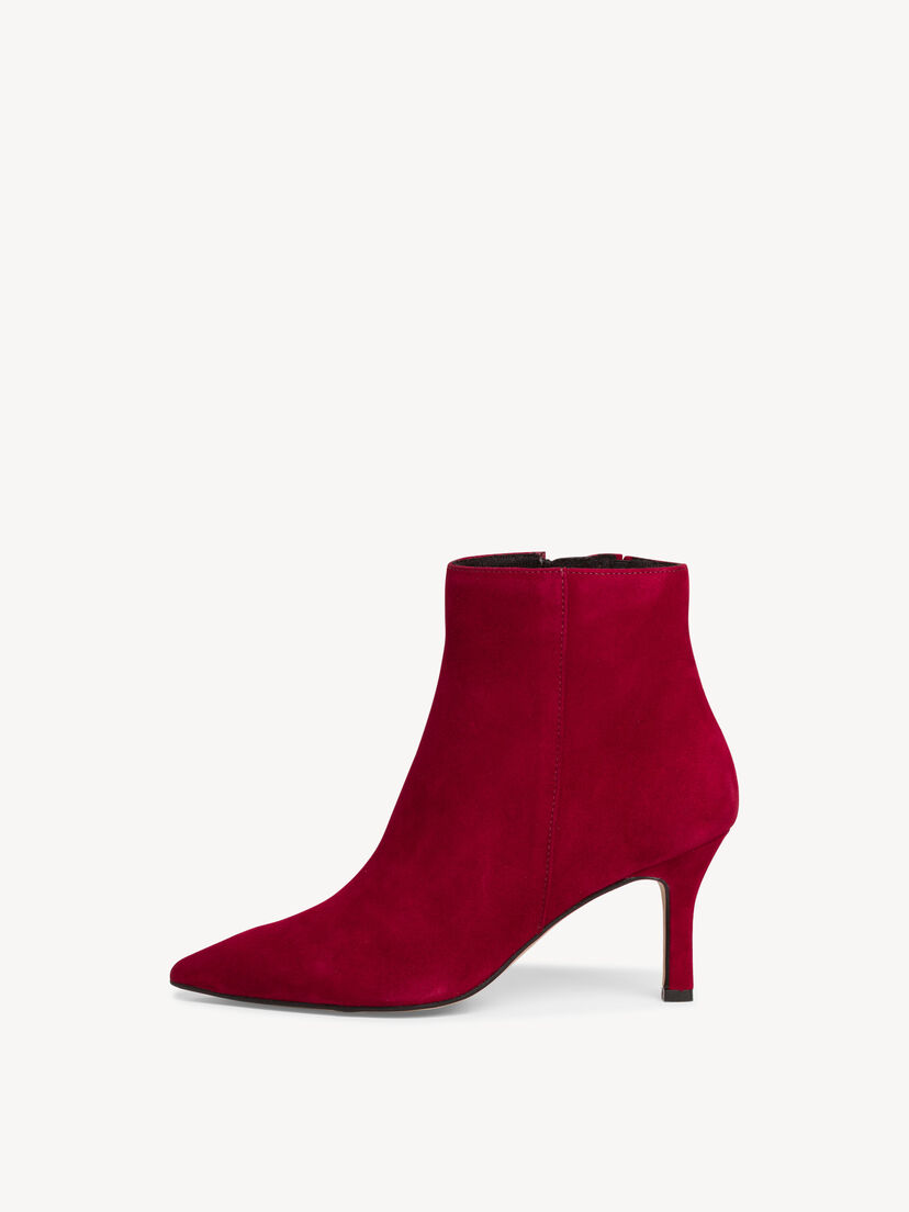 Leren Enkellaarsje - rood, RED, hi-res