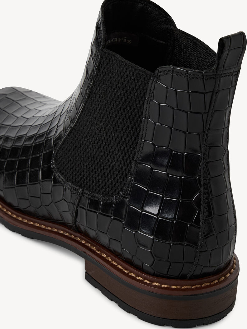 Leder Chelsea Boot - schwarz, BLK LEA. CROCO, hi-res