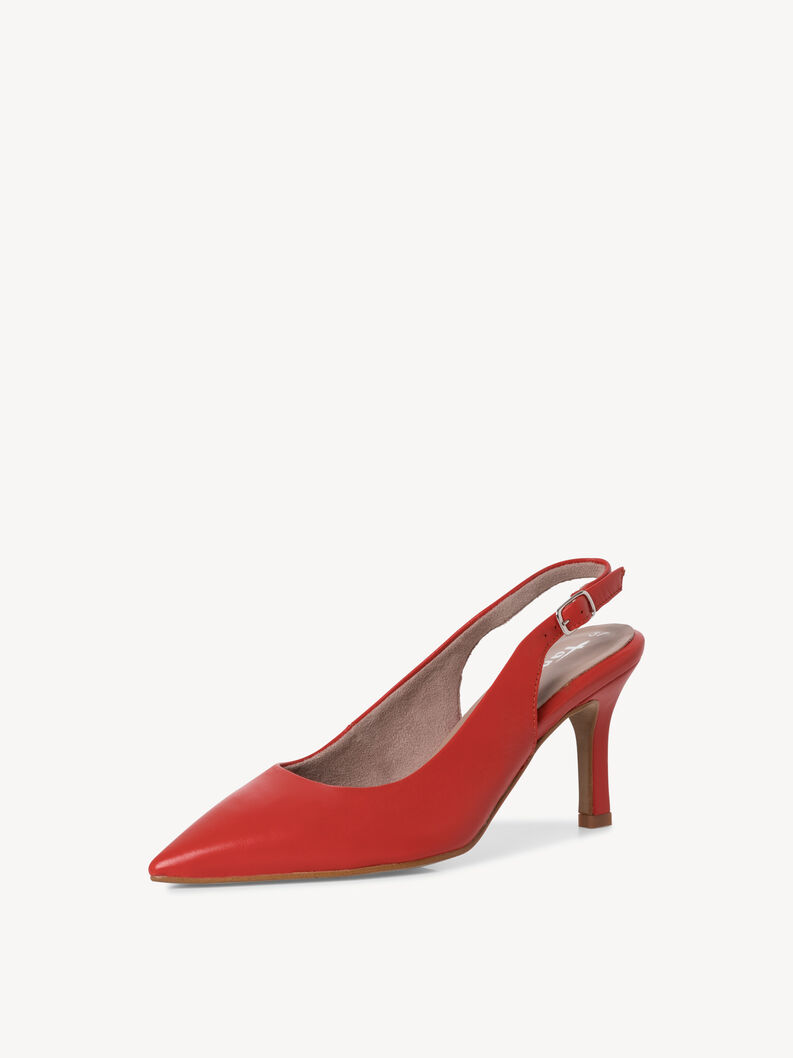 Escarpin en cuir - rouge, RED, hi-res