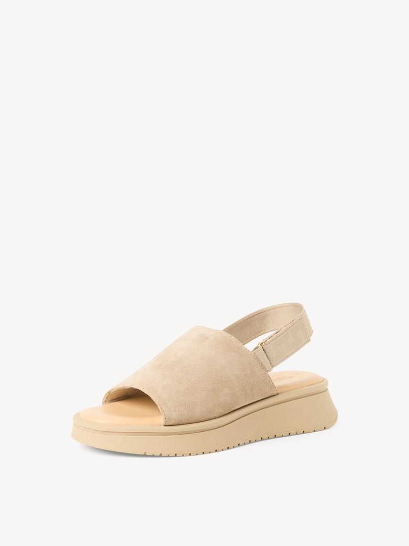 Leren Sandaaltje - beige, beige, hi-res