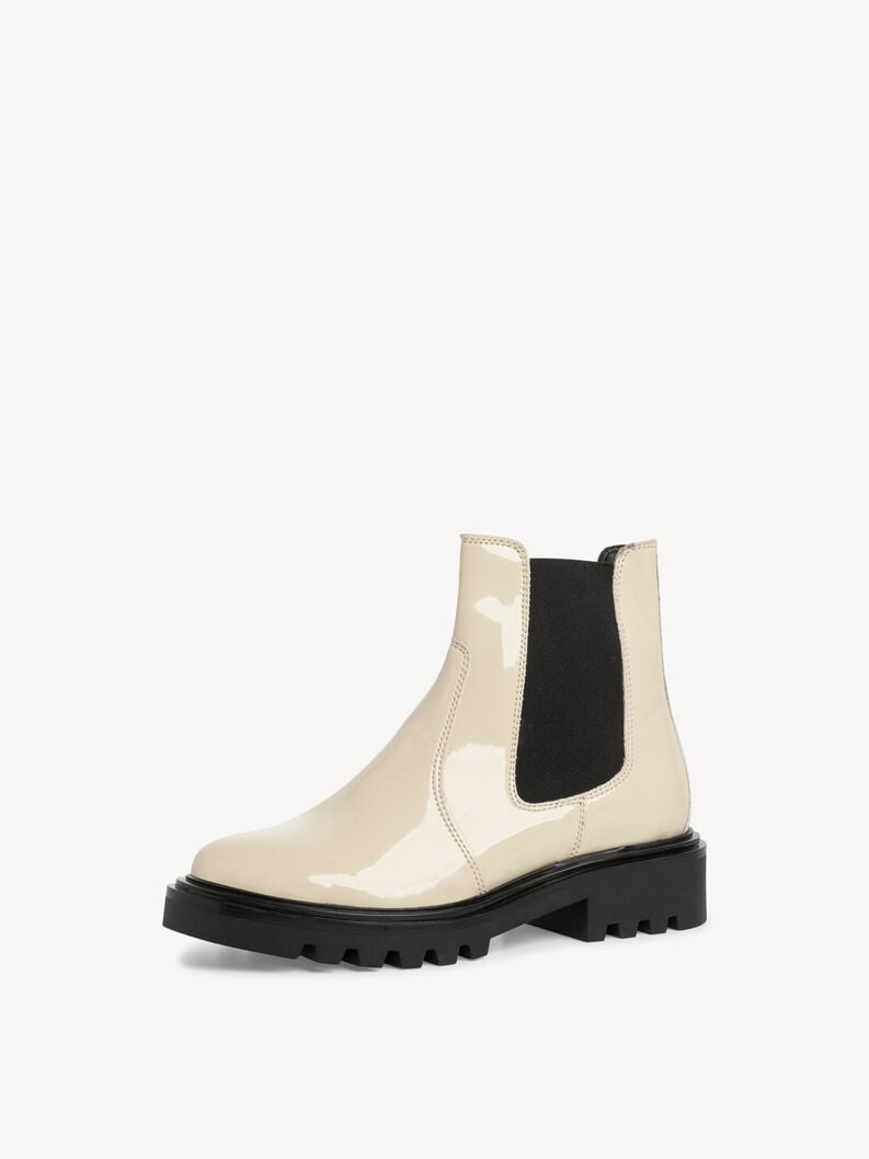 Chelsea boot - beige, IVORY PATENT, hi-res