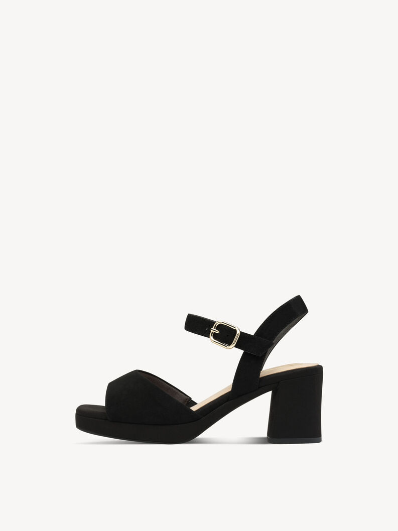 Heeled sandal, BLACK SUEDE, hi-res