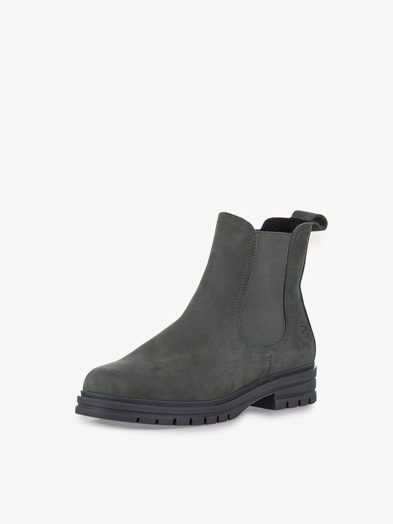 Leather Bootie - grey warm lining, ANTHRACITE, hi-res