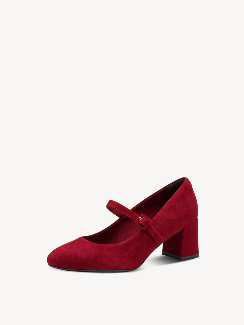 Escarpin en cuir - rouge, MERLOT, hi-res