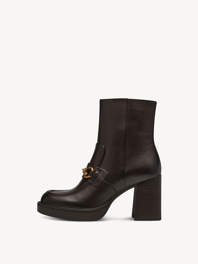 Leren Enkellaarsje - bruin, MAHOGANY, hi-res