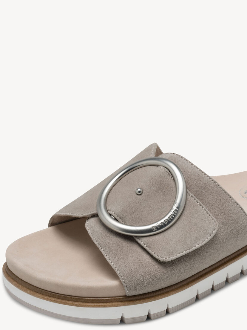 Leren Slipper - grijs, STONE, hi-res