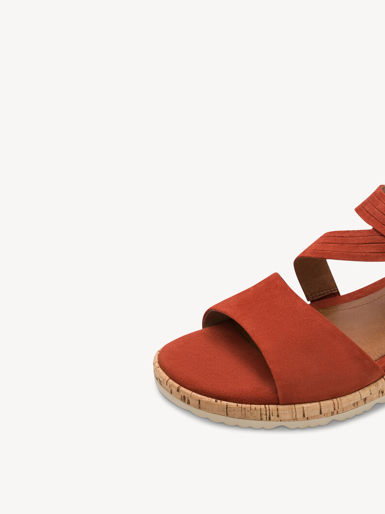 Sandale &agrave; talon en cuir - orange, TERRACOTTA, hi-res