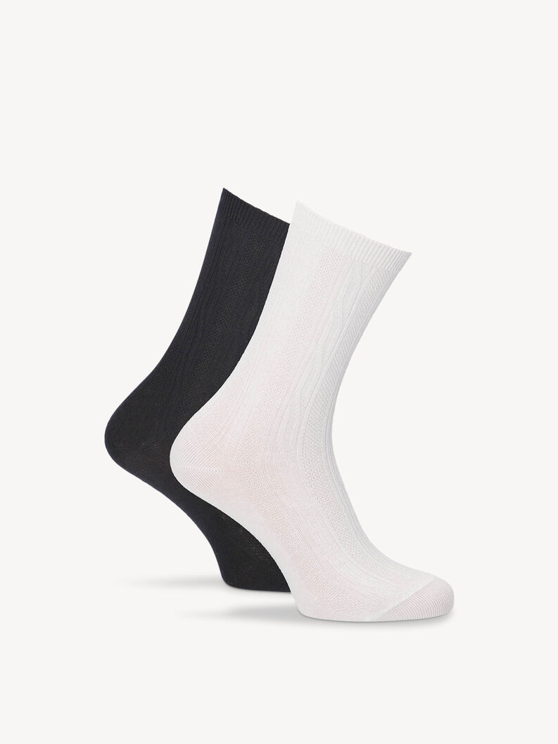 Sokker, pakke med 2 - flerfarvet, offwhite/black, hi-res