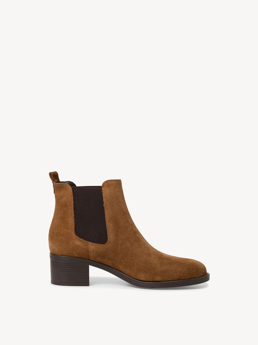 Leren Chelseaboot - bruin, COGNAC SUEDE, hi-res