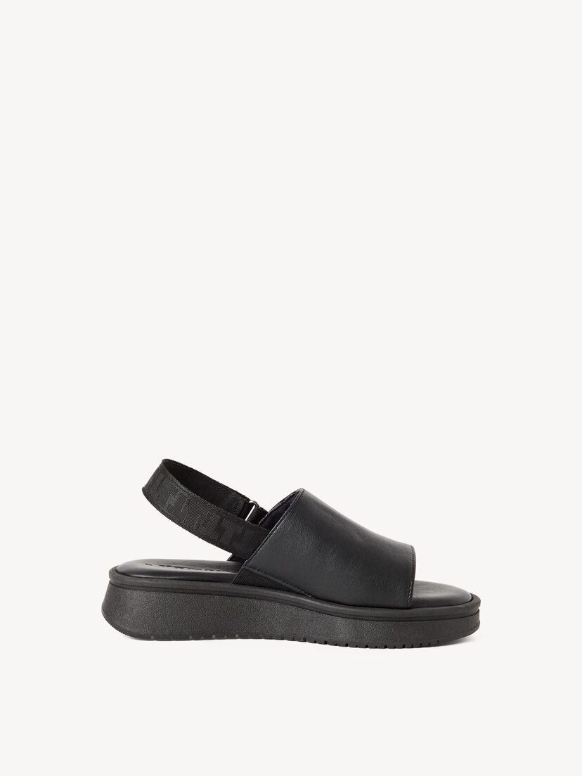 Leren Sandaaltje - zwart, BLACK LEATHER, hi-res