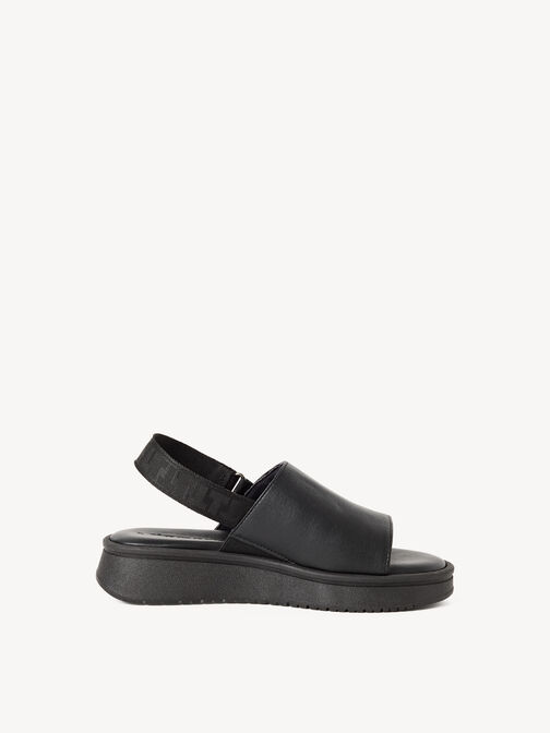 Heeled sandal, BLACK LEATHER, hi-res