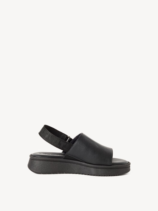 Sandaaltje, BLACK LEATHER, hi-res