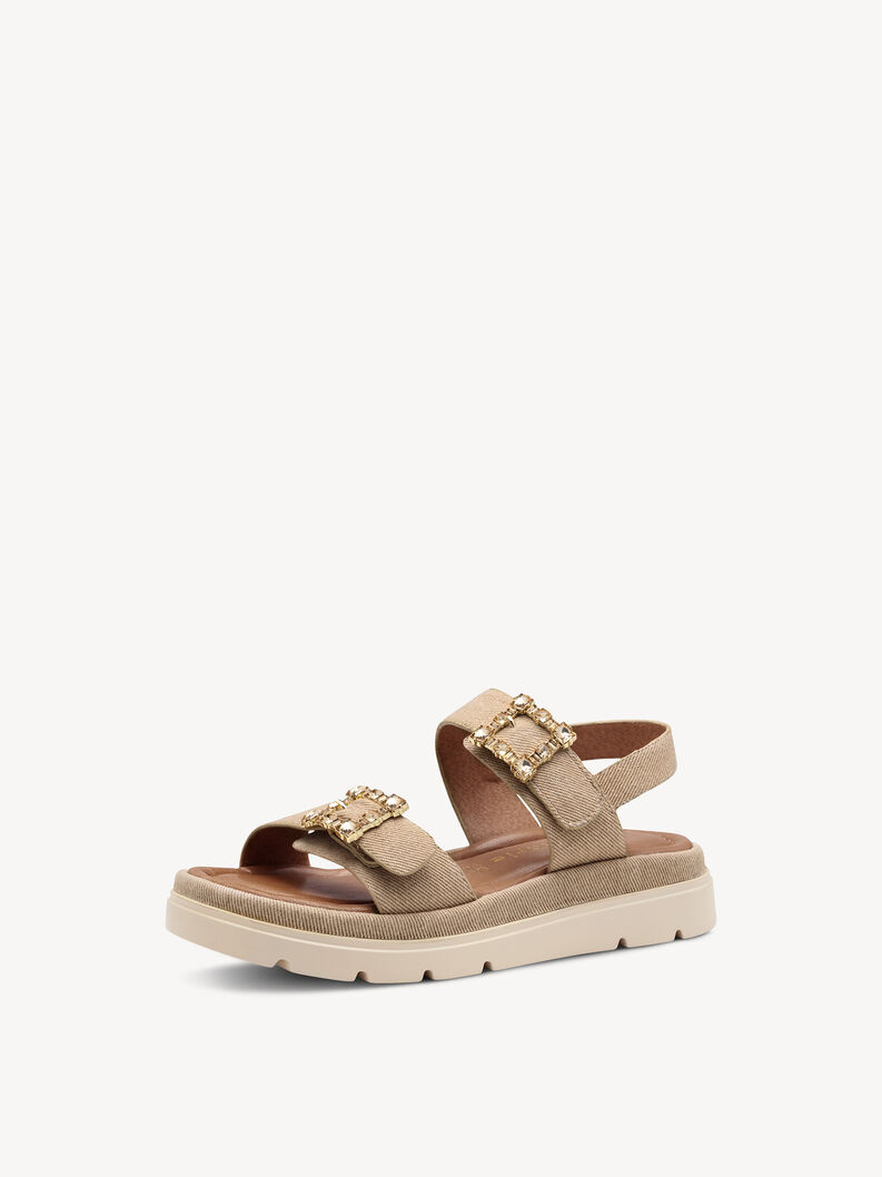 Heeled sandal - brown, TAN, hi-res