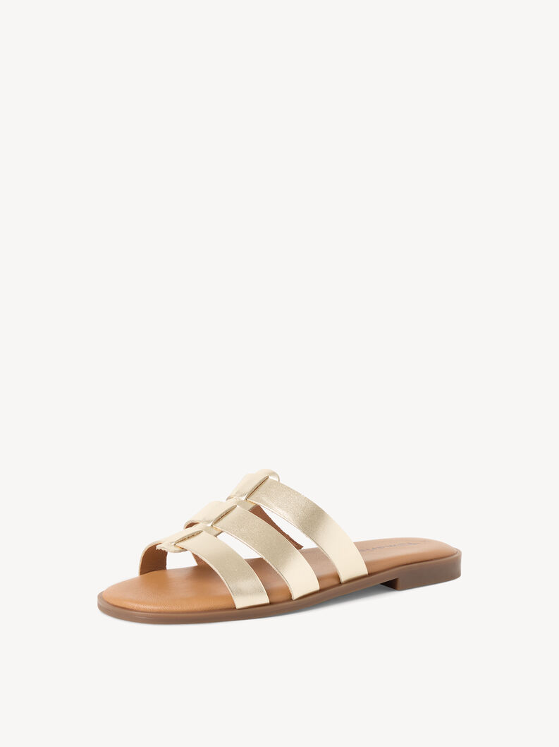 Mule en cuir - m&eacute;tallique, LIGHT GOLD MET, hi-res