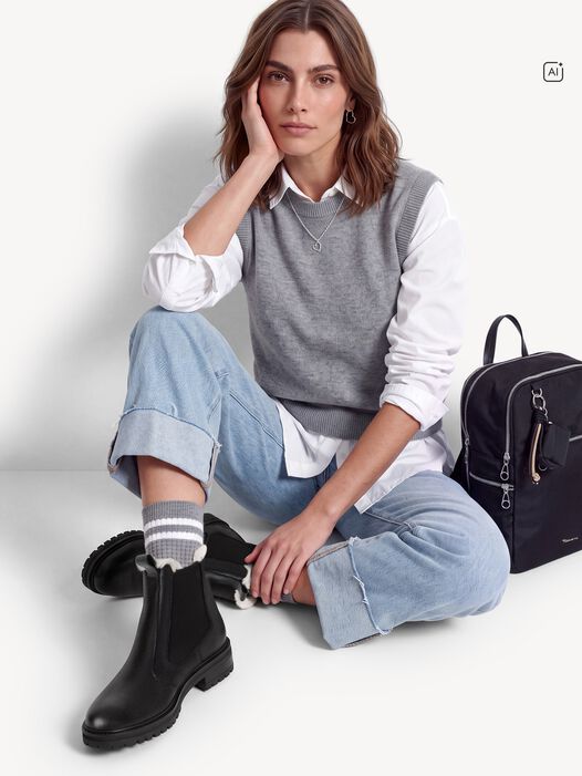 Enkellaarsje, BLACK LEATHER, hi-res