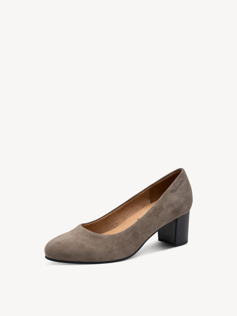 Leren Pumps - bruin, TAUPE SUEDE, hi-res