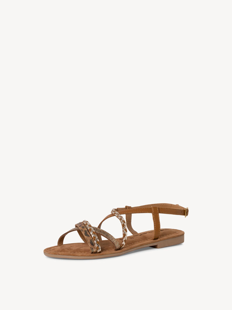 Leather Sandal - brown, COGNAC COMB, hi-res