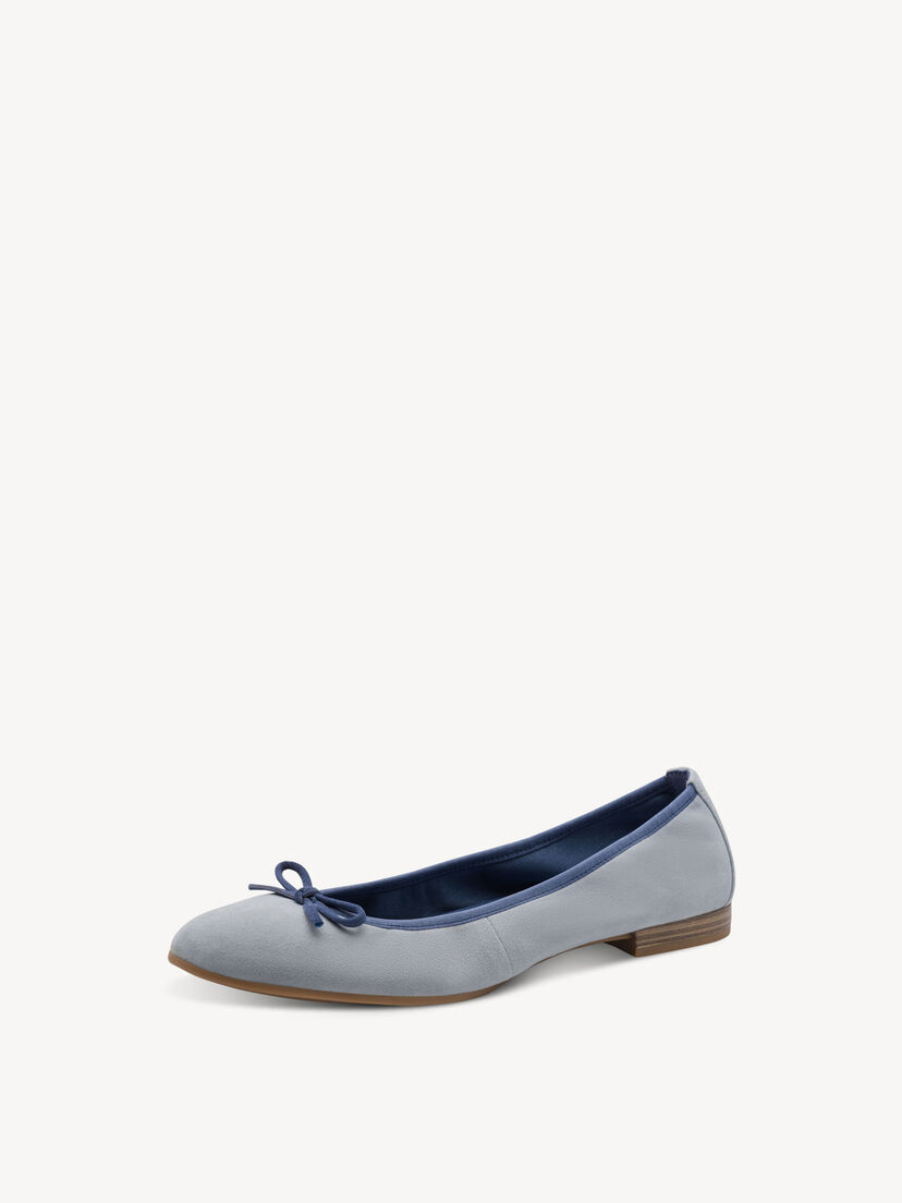 Leren Ballerina - blauw, LT. BLUE COMB, hi-res