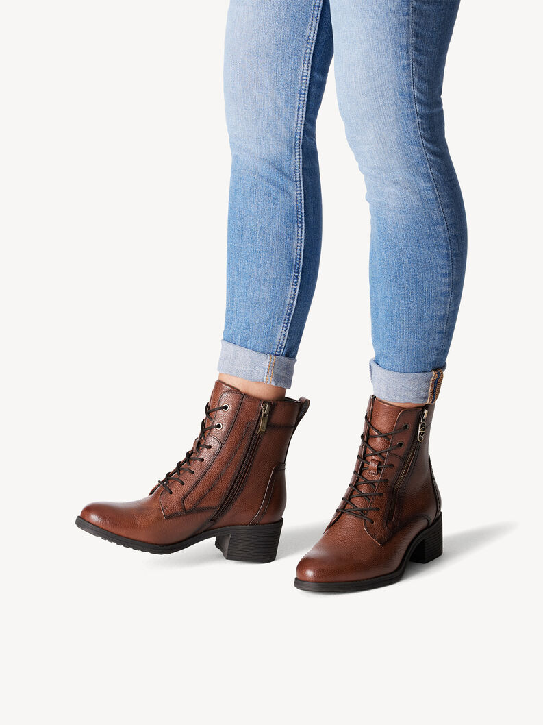 Leather Bootie - brown, COGNAC, hi-res