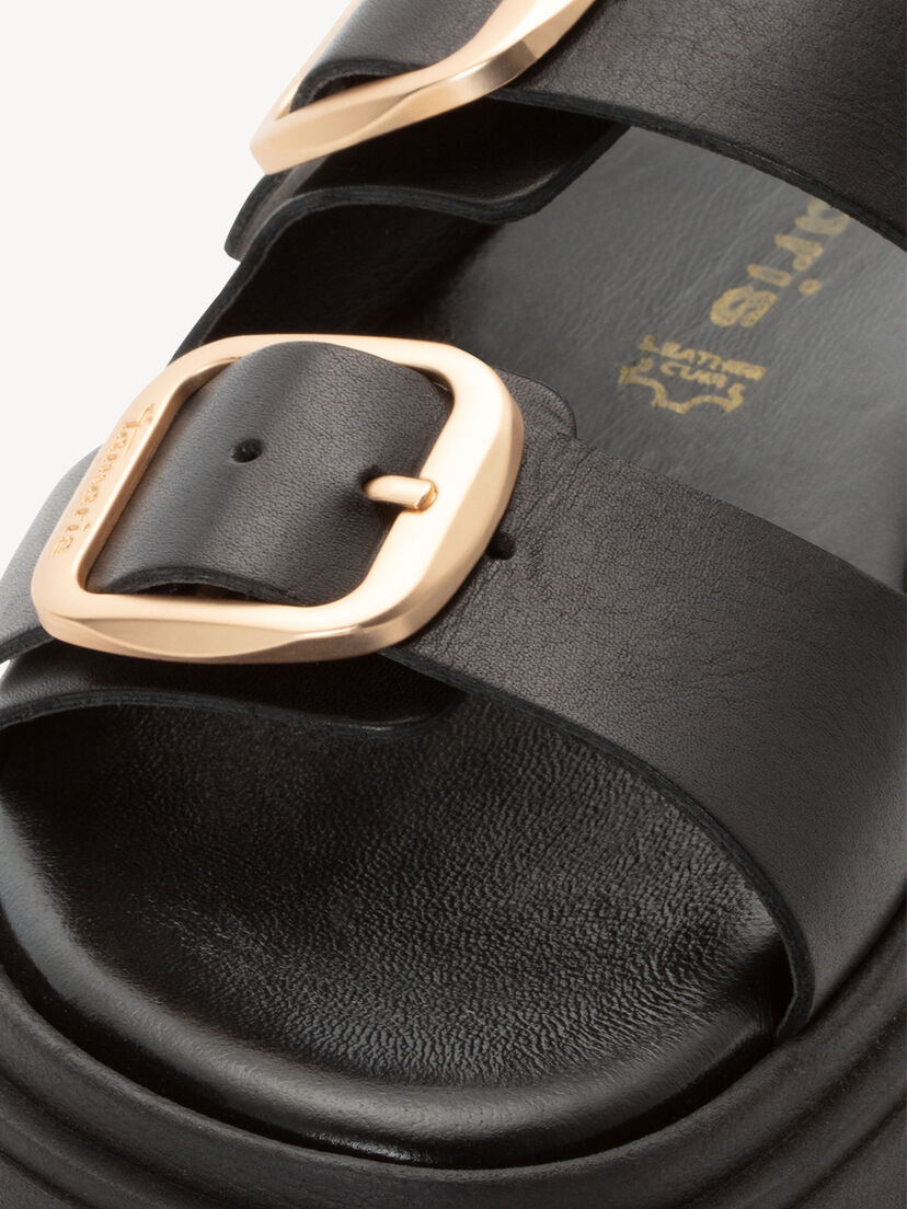 Leren Slipper - zwart, BLACK LEATHER, hi-res