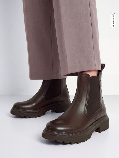 Chelsea boot, BROWN, hi-res