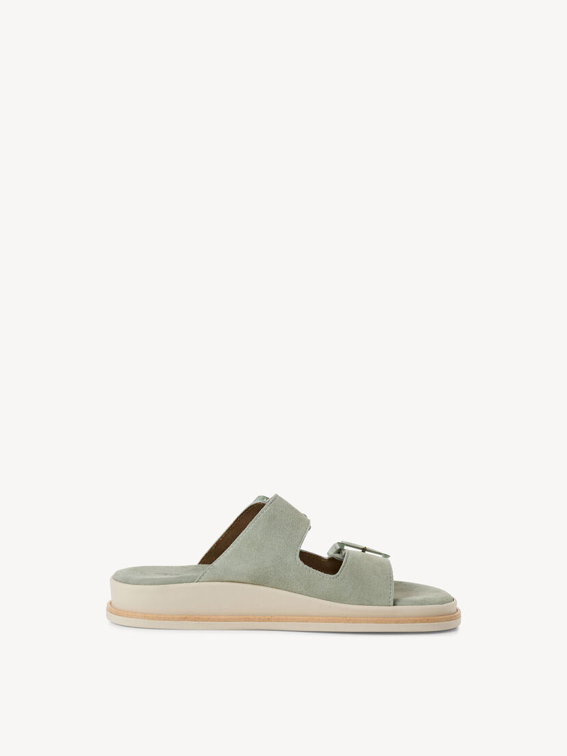 Leren Slipper - groen, SAGE, hi-res