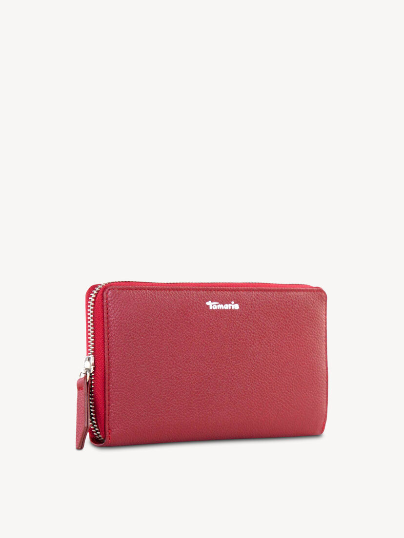 Leren Portemonnee - rood, red, hi-res