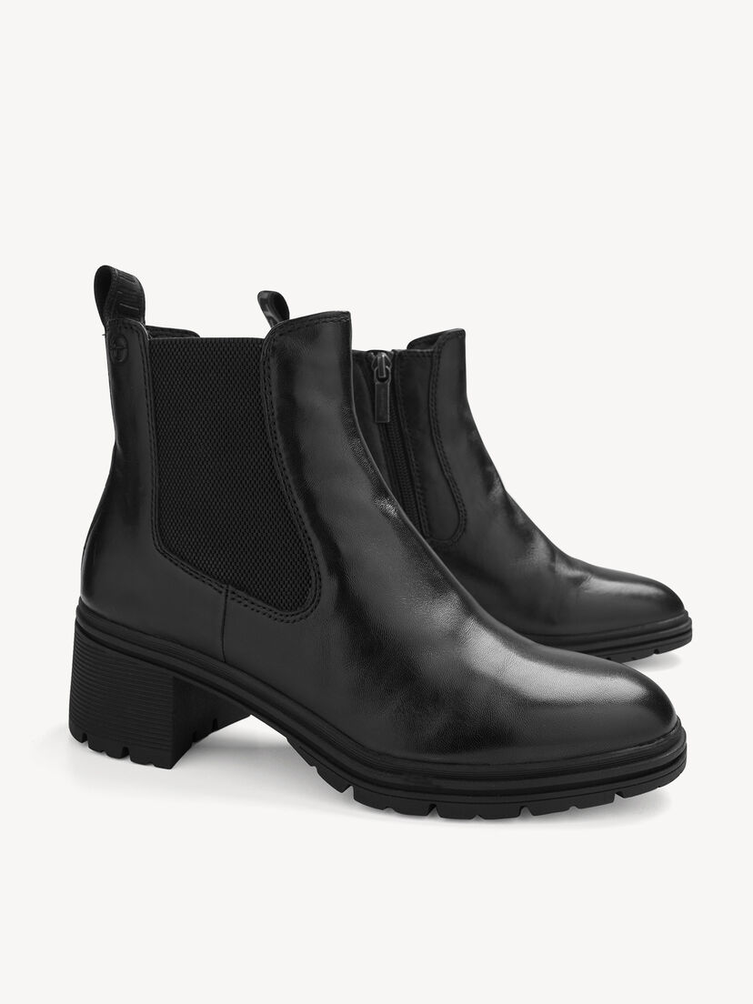 Leren Chelseaboot - zwart, BLACK, hi-res