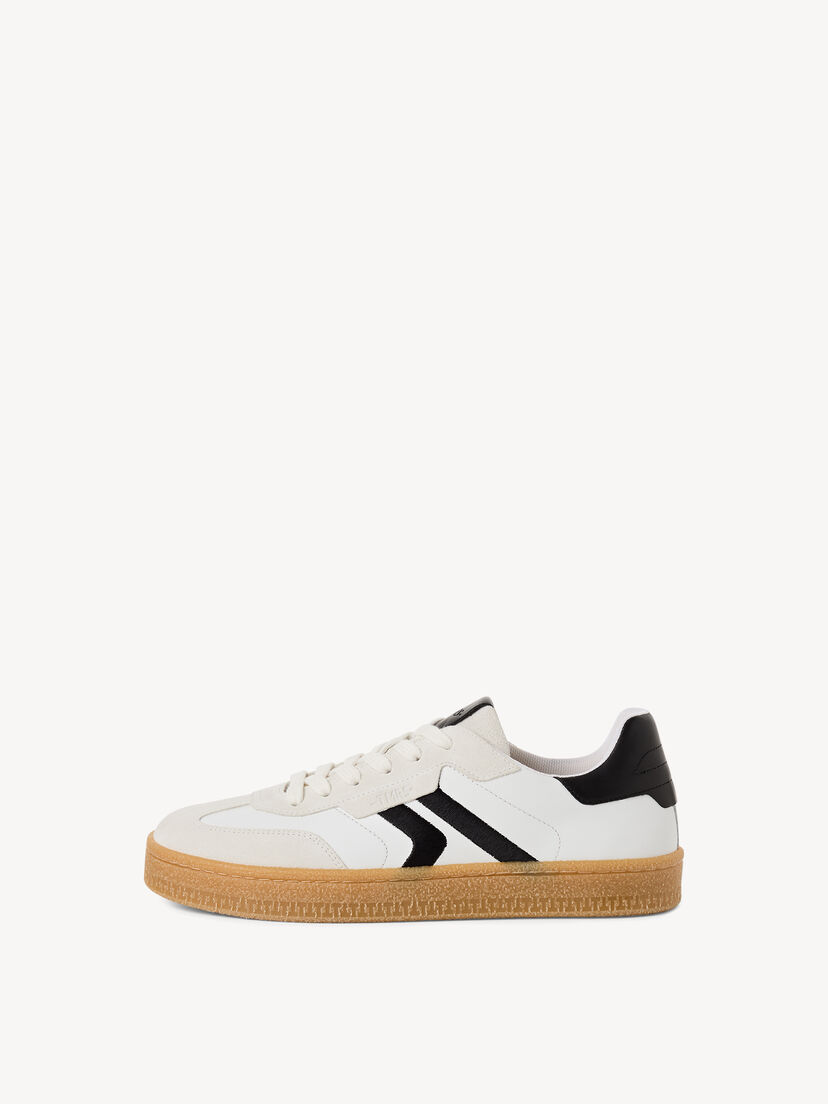 Leren Sneaker - wit, WHITE/BLACK, hi-res