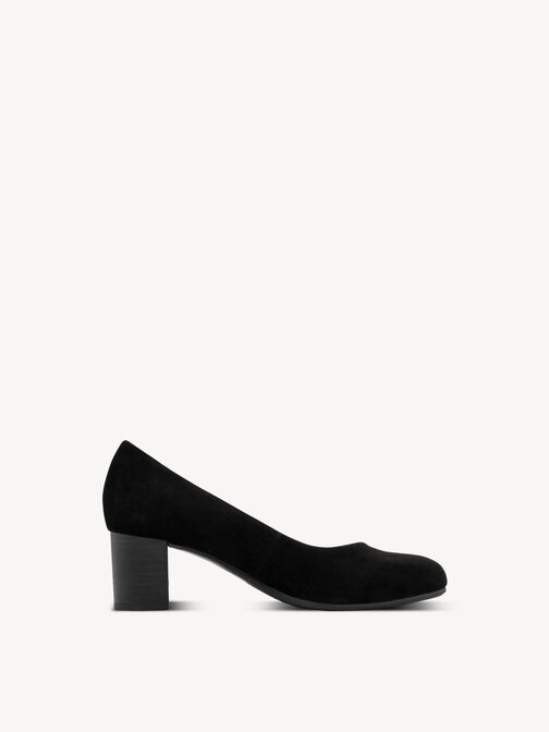 Leather Pumps, BLACK SUEDE, hi-res