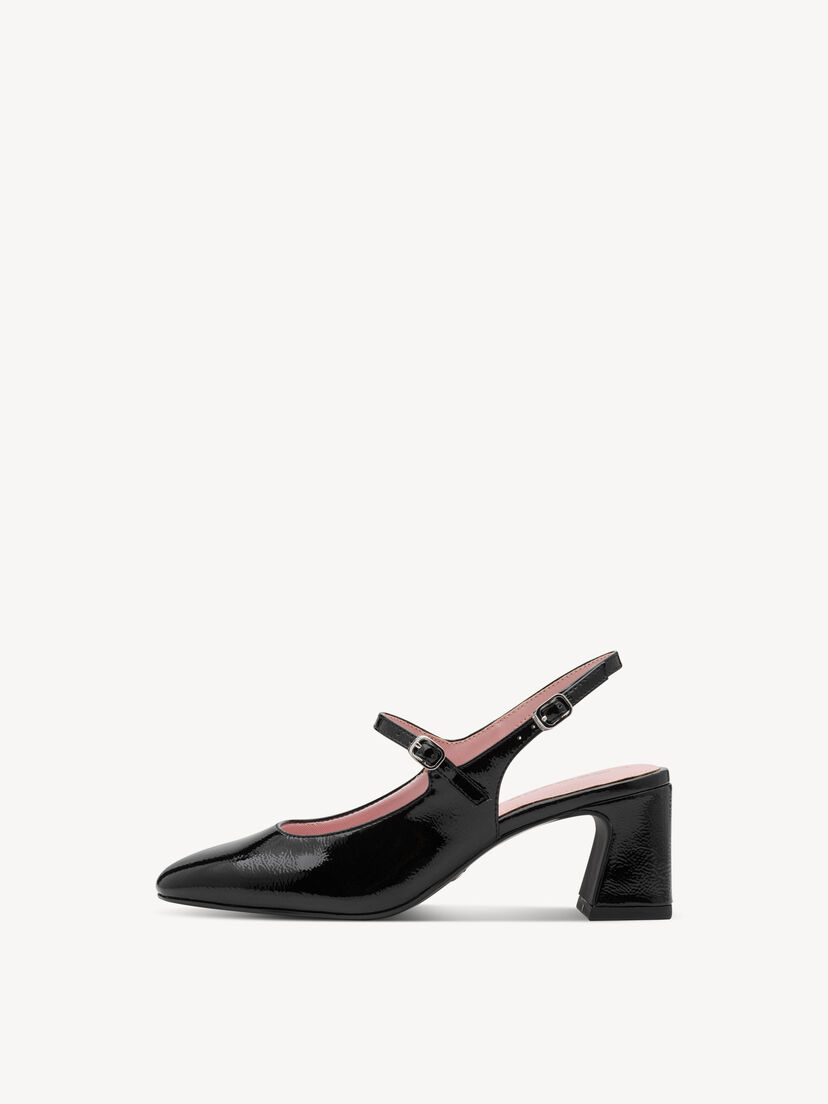 Slingpumps - zwart, BLACK PATENT, hi-res
