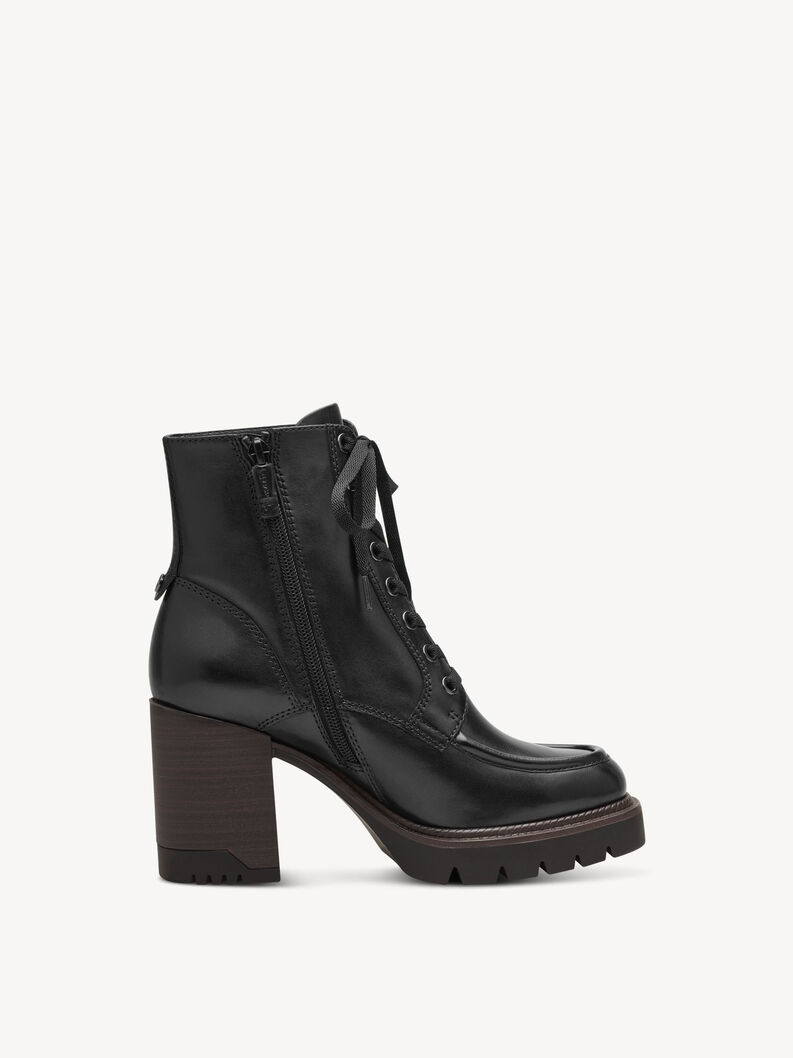 Lederstiefelette - schwarz, BLACK LEATHER, hi-res