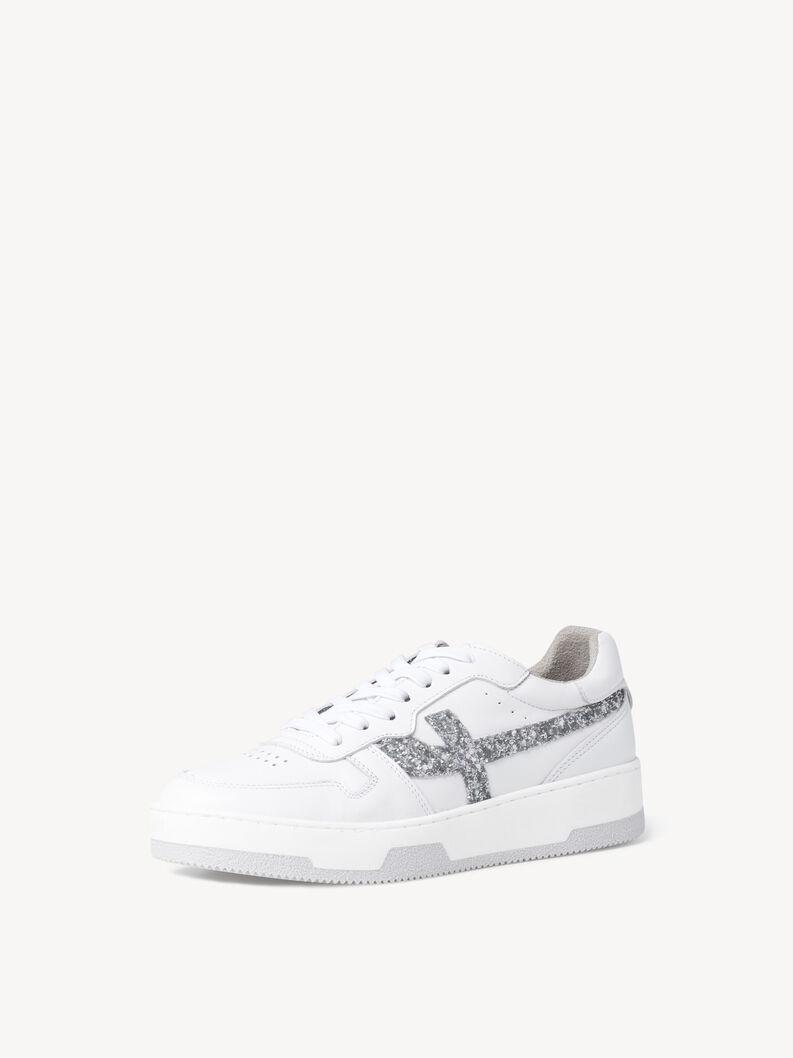 Ledersneaker - weiß, WHITE GLAM, hi-res