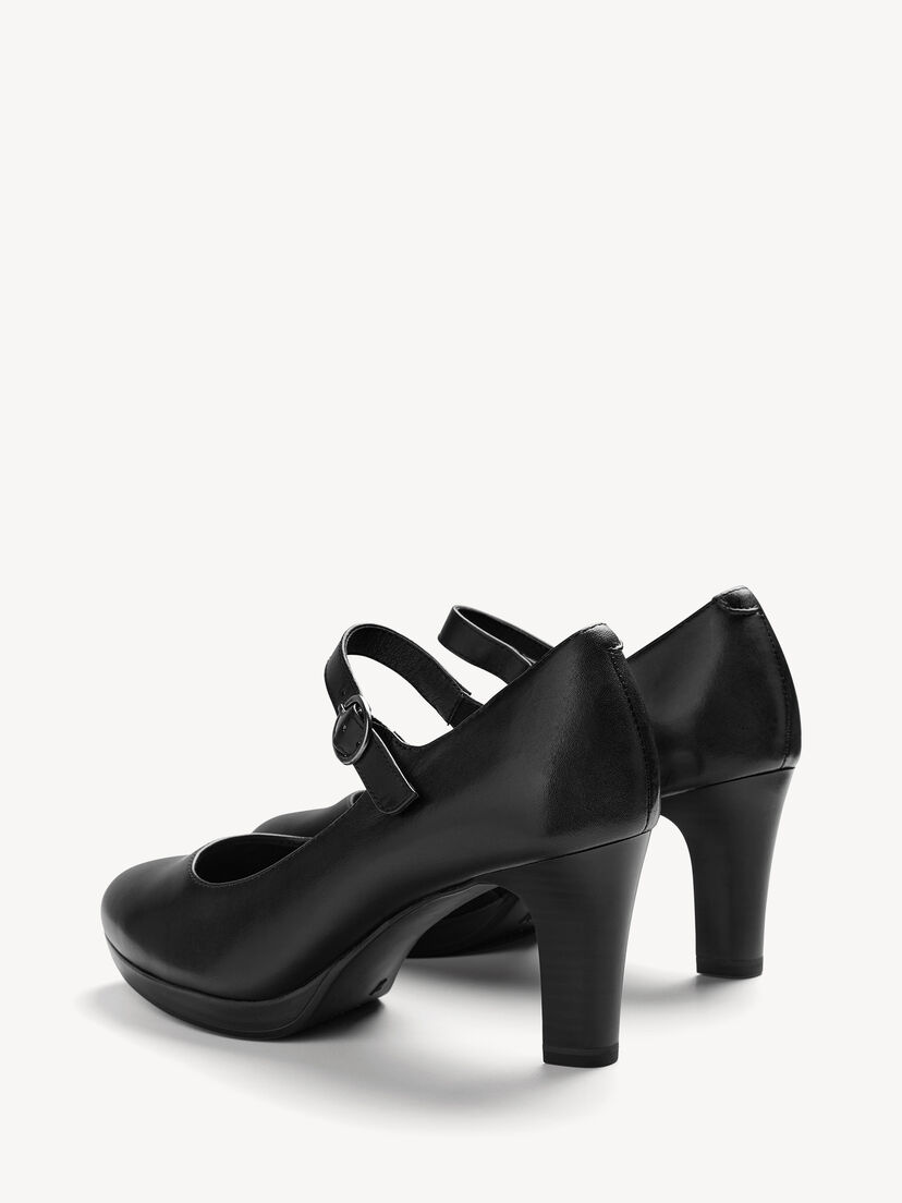 Leren Pumps - zwart, BLACK, hi-res