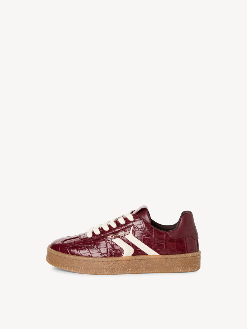 Leather Sneaker - red, BORDEAUX CROCO, hi-res
