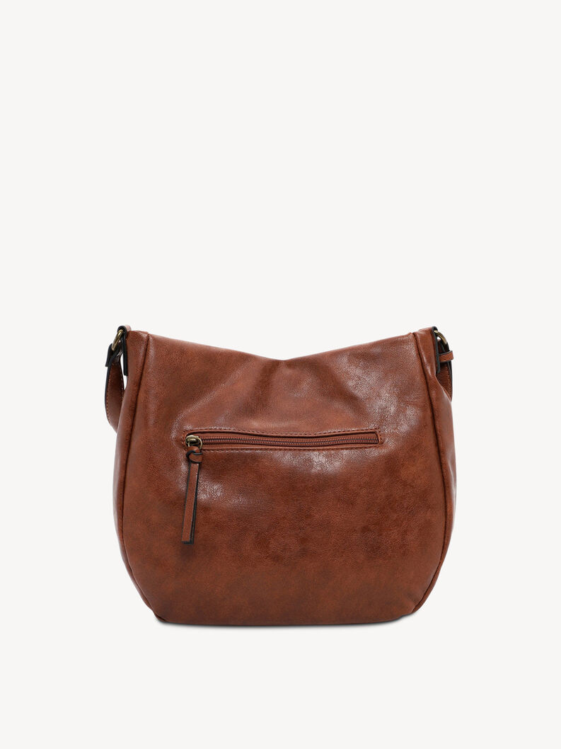Braune Lederhandtasche mit schlichtem Design und Rei&szlig;verschlusstasche hinten