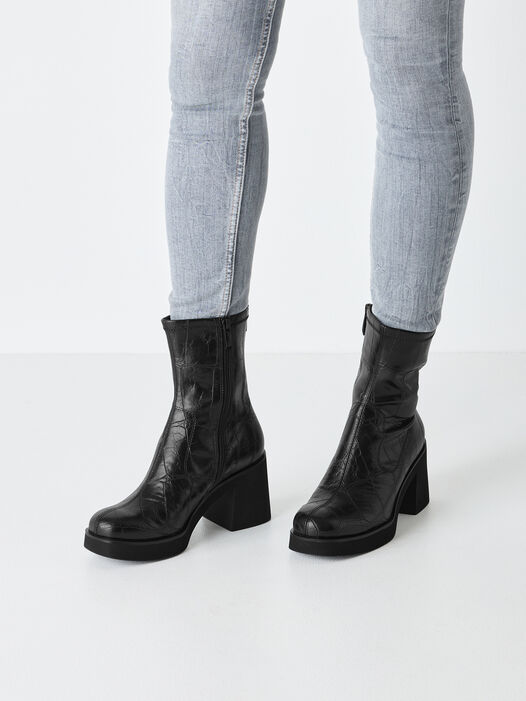 Enkellaarsje, BLACK CROCO, hi-res