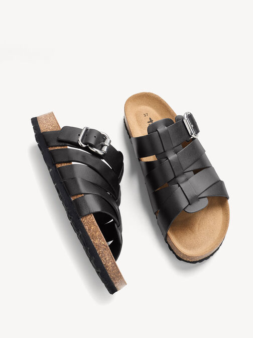 Mule, BLACK LEATHER, hi-res