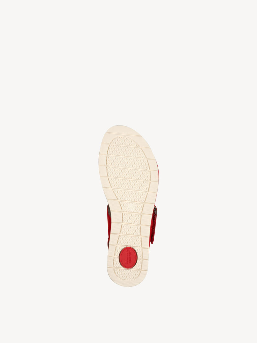 Leren Sandaaltje - rood, RED SUEDE, hi-res
