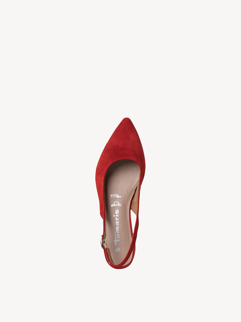 Escarpin en cuir - rouge, RED, hi-res