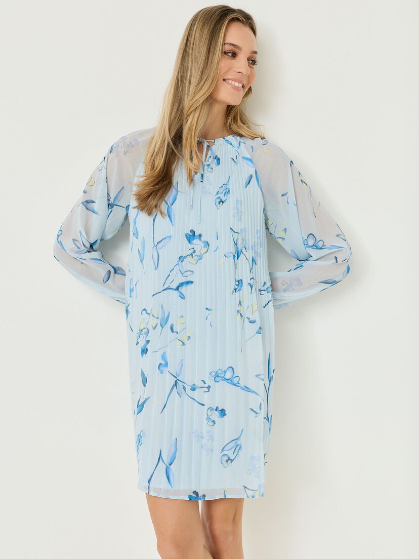 Jurk - blauw, Plein Air Flower AOP, hi-res