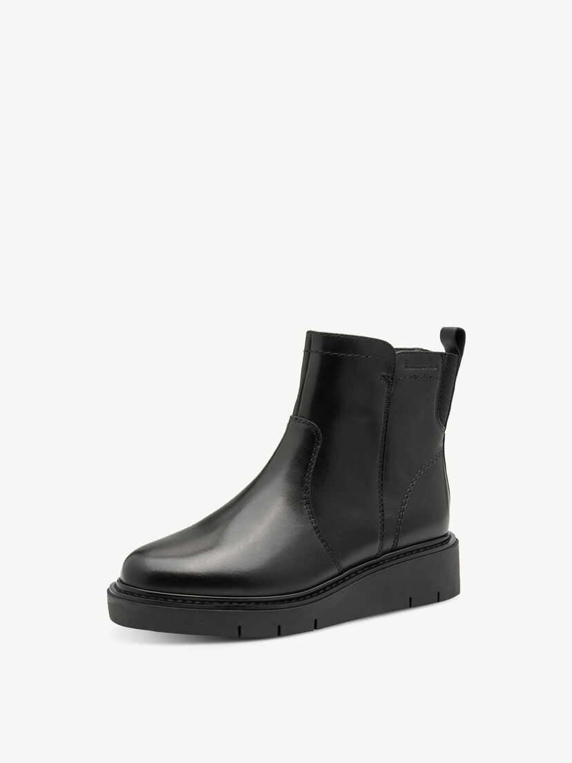 Leren Enkellaarsje - zwart, BLACK NAPPA, hi-res