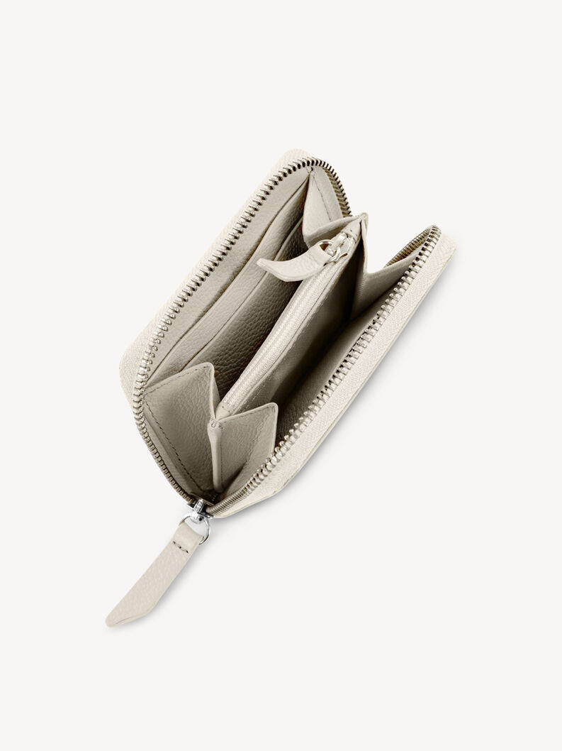 Leather Wallet - grey, ecru, hi-res