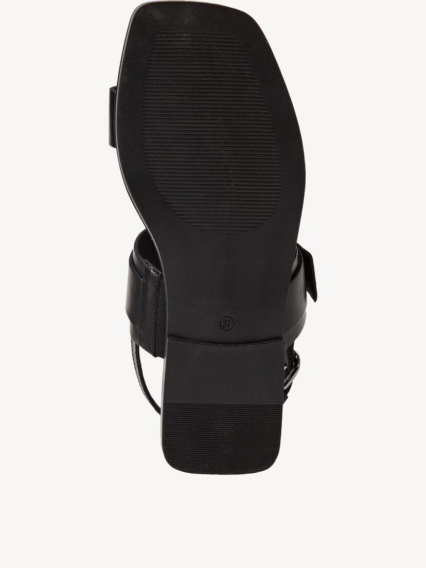 Leren Sandaal - zwart, BLACK, hi-res